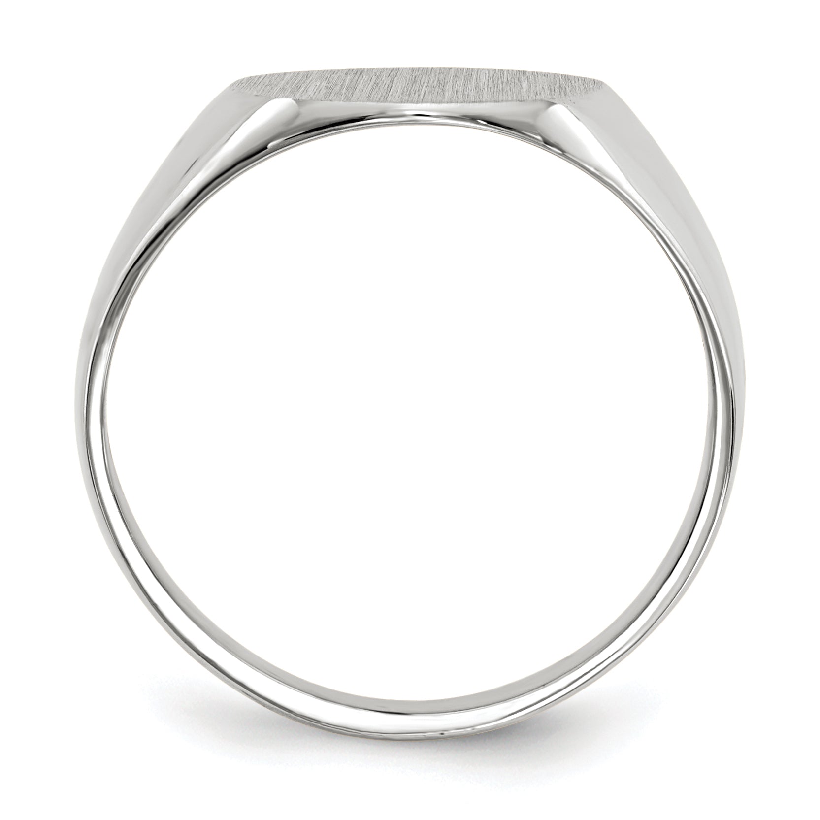 10k White Gold 12.5x12.0mm Closed Back Signet Ring