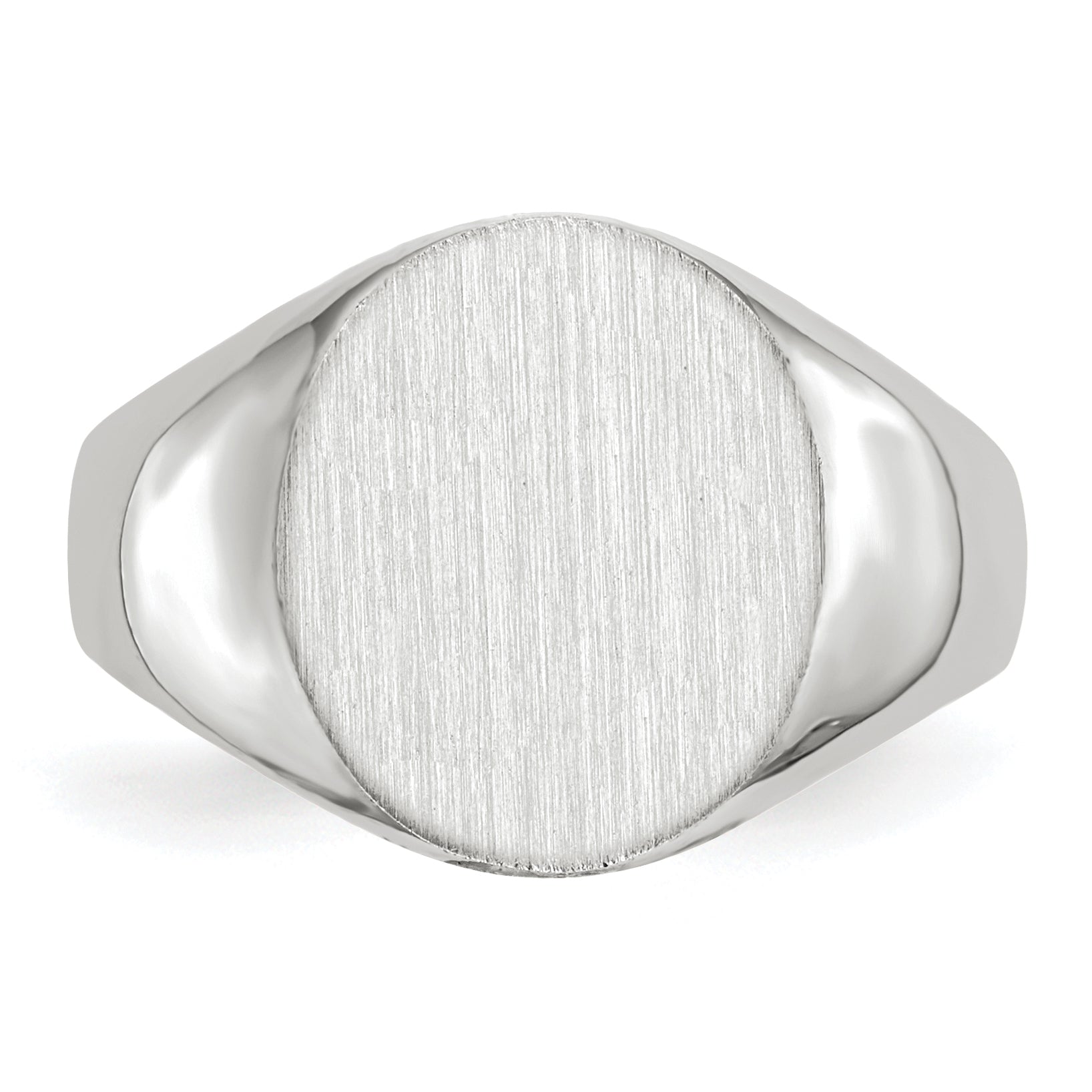 10k White Gold 12.5x12.0mm Closed Back Signet Ring