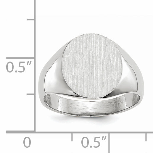 10k White Gold 12.5x12.0mm Closed Back Signet Ring