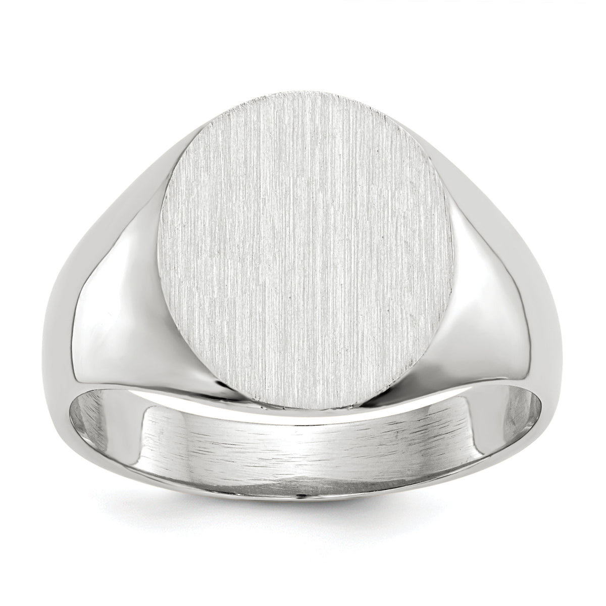 14k White Gold 12.5x12.0mm Closed Back Signet Ring