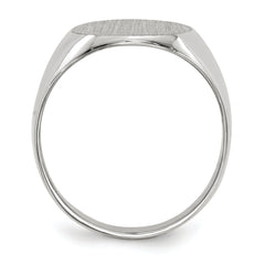 14k White Gold 13.5x12.5mm Closed Back Signet Ring