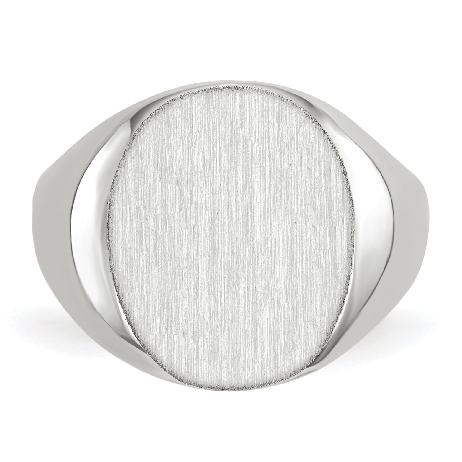 14k White Gold 13.5x12.5mm Closed Back Signet Ring