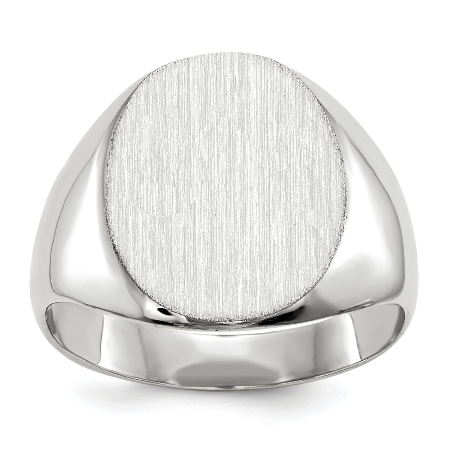 14k White Gold 13.5x12.5mm Closed Back Signet Ring