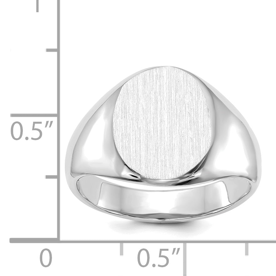 14k White Gold 13.0x11.0mm Open Back Signet Ring