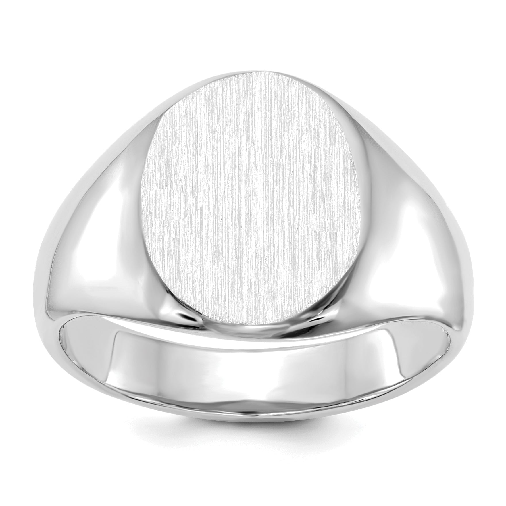 14k White Gold 13.0x11.0mm Open Back Signet Ring