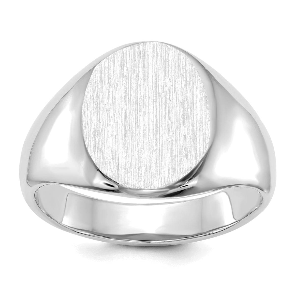 14k White Gold 13.0x11.0mm Open Back Signet Ring