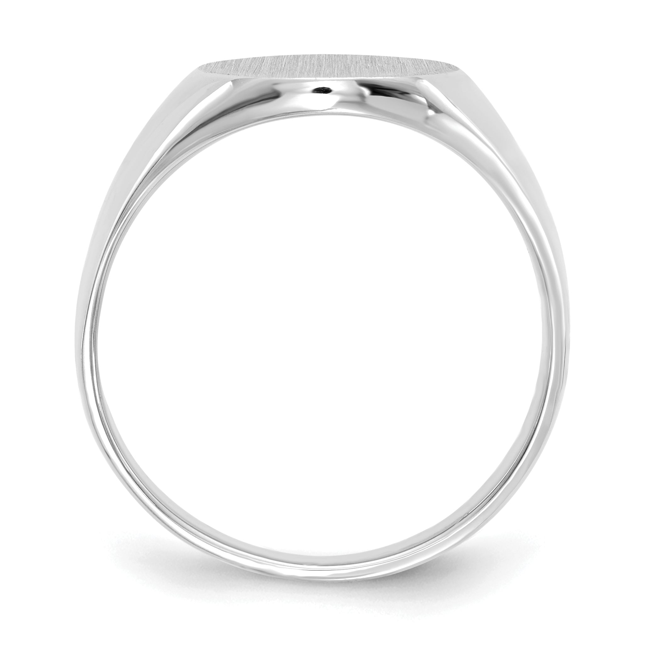 14k White Gold 13.0x15.5mm Open Back Signet Ring