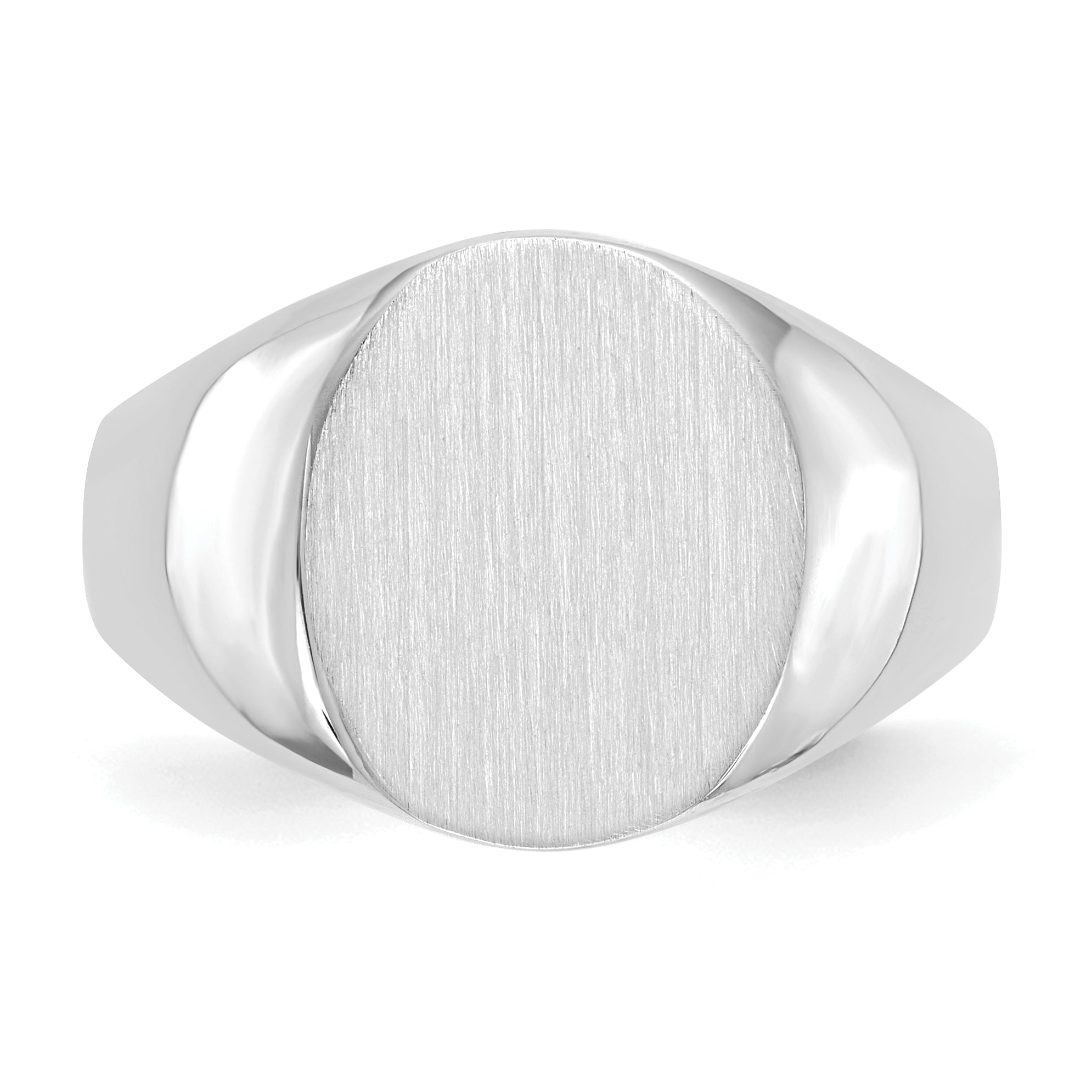 14k White Gold 13.0x15.5mm Open Back Signet Ring