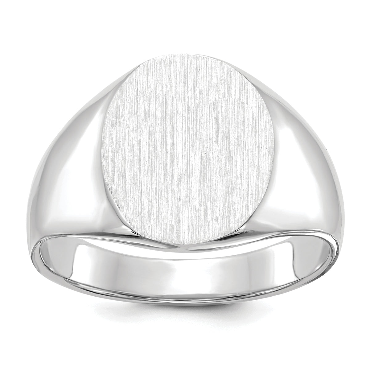 14k White Gold 13.0x15.5mm Open Back Signet Ring