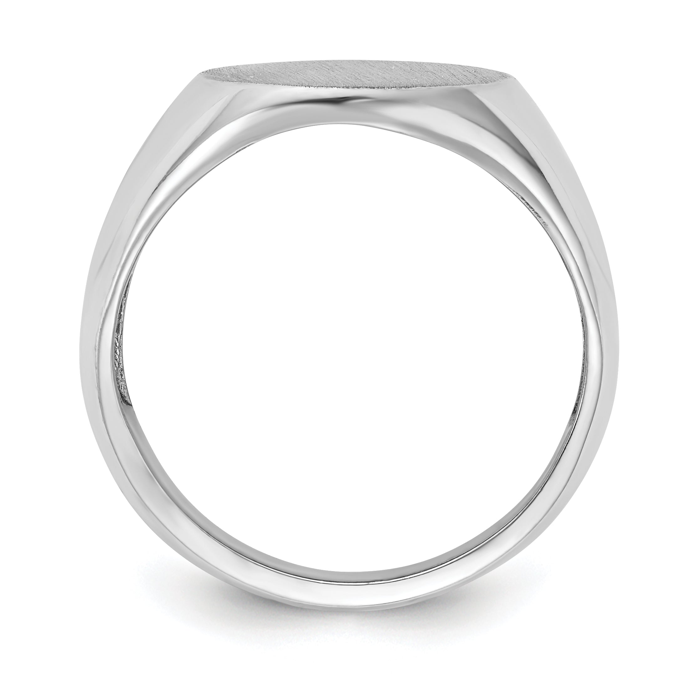 10k White Gold 18.0x14.5mm Open Back Men's Signet Ring