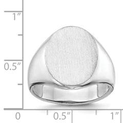 10k White Gold 18.0x14.5mm Open Back Men's Signet Ring