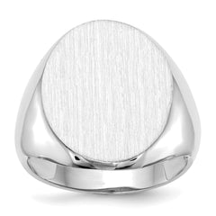 14k White Gold 20.5x16.0mm Open Back Signet Ring