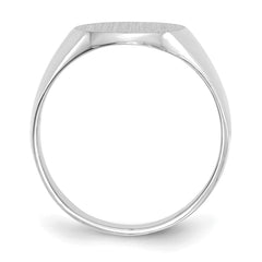 14k White Gold 11.0x13.0mm Closed Back Signet Ring