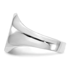 14k White Gold 11.0x13.0mm Closed Back Signet Ring