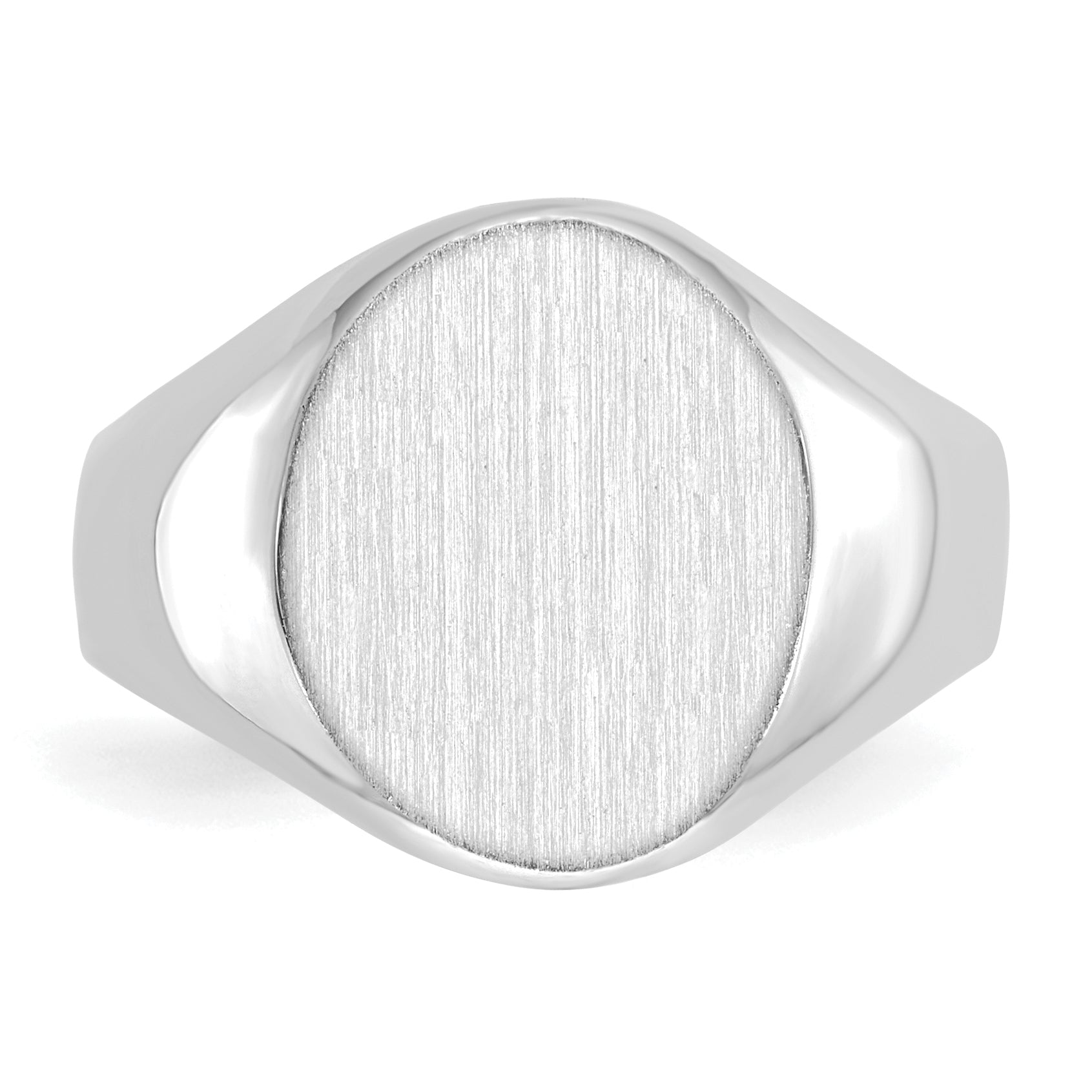 14k White Gold 11.0x13.0mm Closed Back Signet Ring