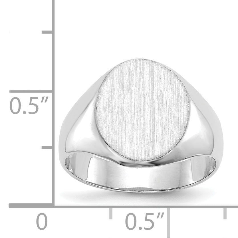 14k White Gold 11.0x13.0mm Closed Back Signet Ring