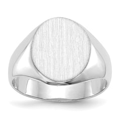 14k White Gold 11.0x13.0mm Closed Back Signet Ring