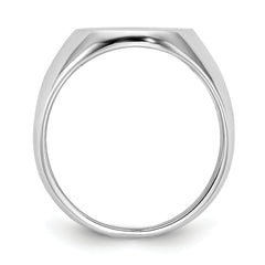 14k White Gold 14.0x13.5mm Closed Back Signet Ring