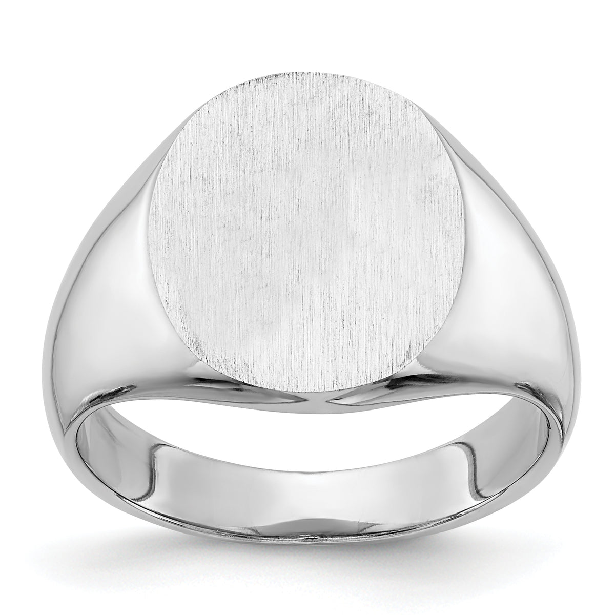 14k White Gold 14.0x13.5mm Closed Back Signet Ring