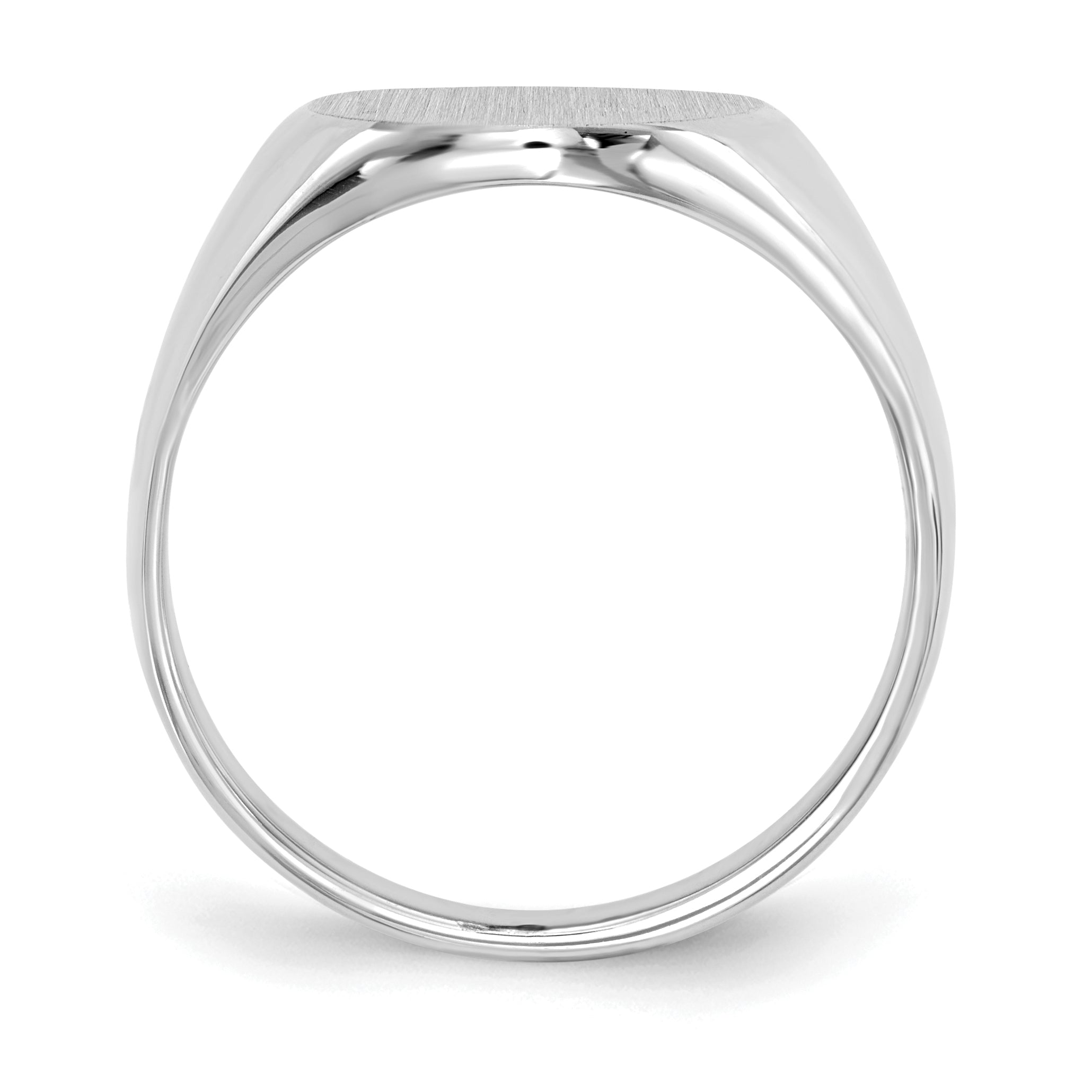 14k White Gold 17.5x14.0mm Closed Back Men's Signet Ring