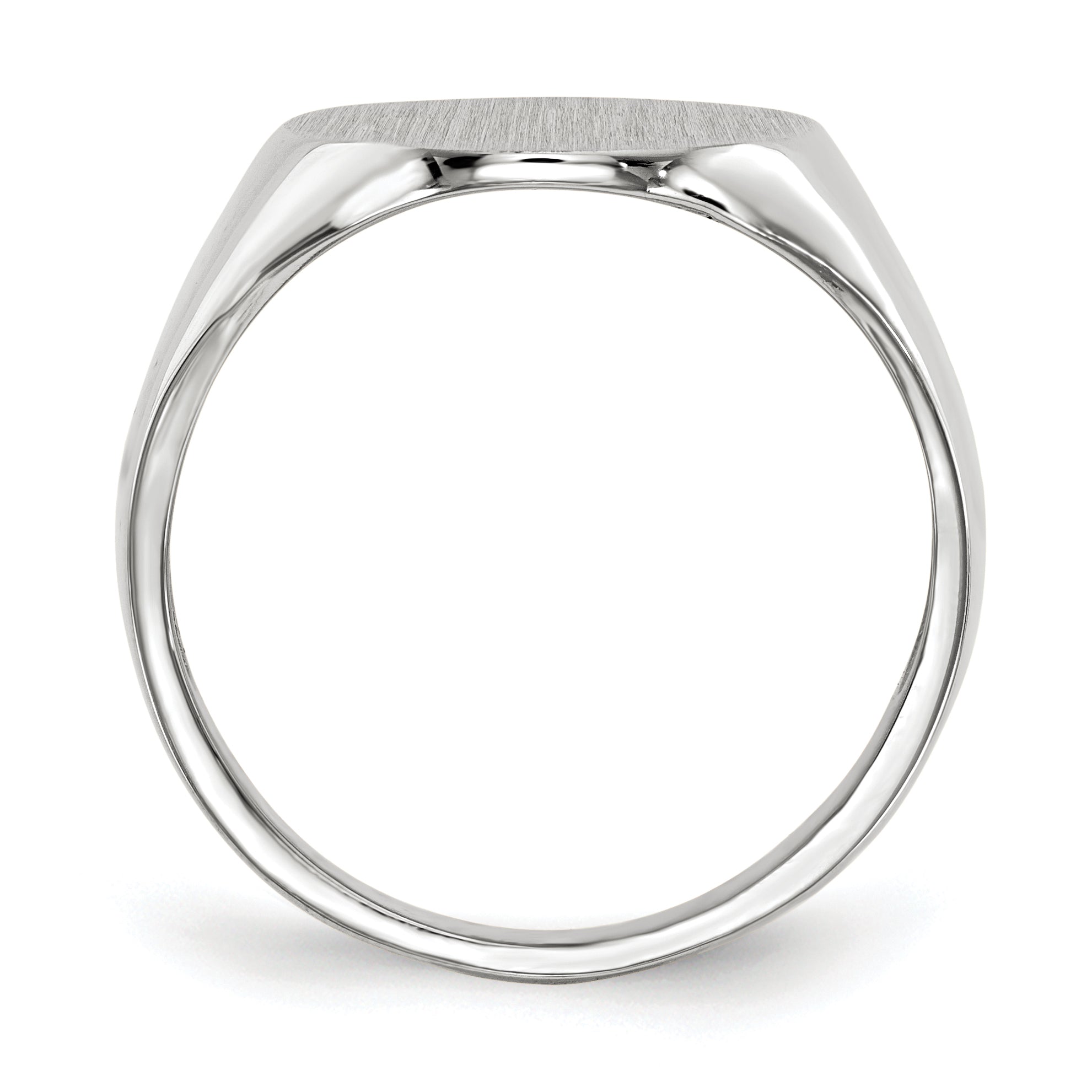 14k White Gold 18.5x15.0mm Closed Back Men's Signet Ring