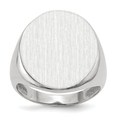 14k White Gold 20.5x17.0mm Closed Back Men's Signet Ring