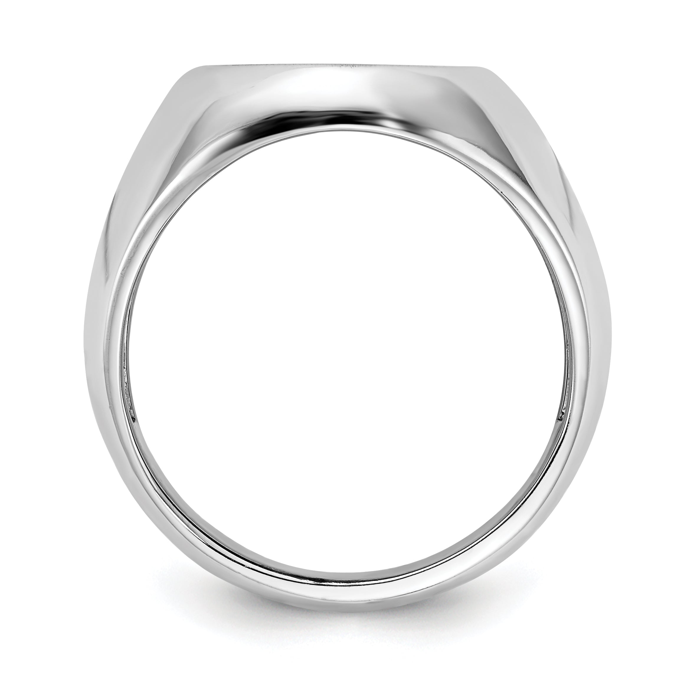 14k White Gold 16.0x13.0mm Open Back Men's Signet Ring