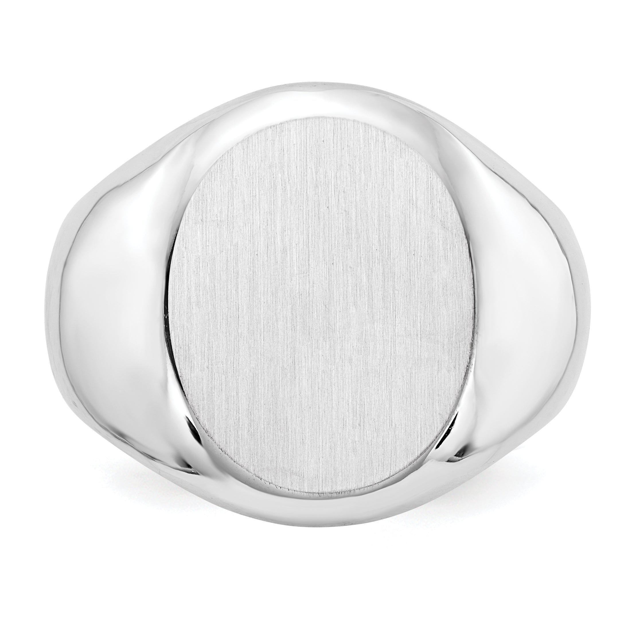 14k White Gold 16.0x13.0mm Open Back Men's Signet Ring