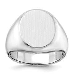 14k White Gold 16.0x13.0mm Open Back Men's Signet Ring