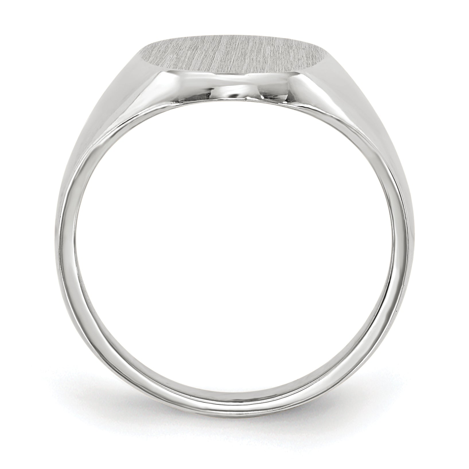 10k White Gold 11.5x8.0mm Closed Back Signet Ring