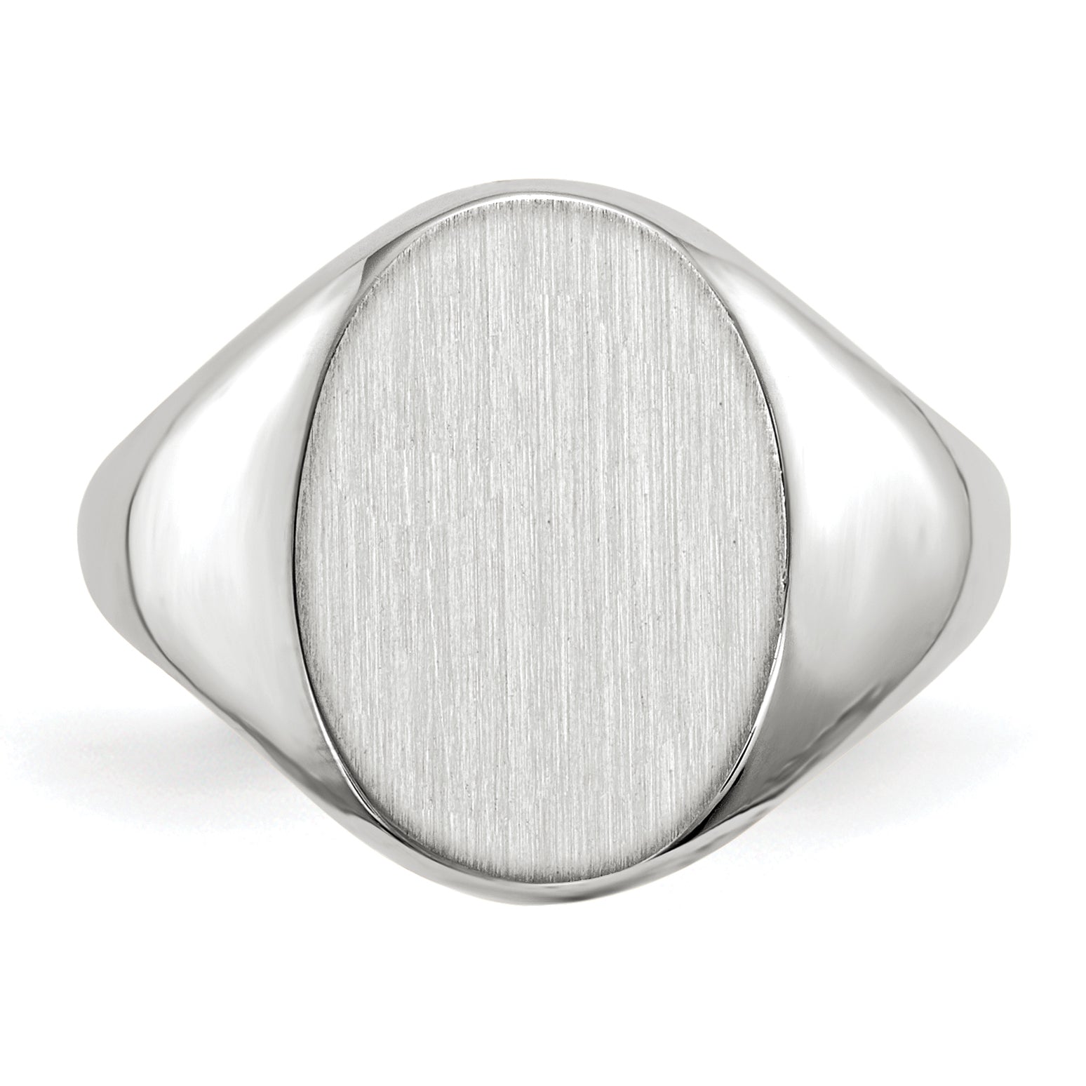 10k White Gold 11.5x8.0mm Closed Back Signet Ring