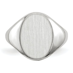 10k White Gold 11.5x8.0mm Closed Back Signet Ring