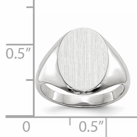 10k White Gold 11.5x8.0mm Closed Back Signet Ring