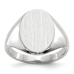 14k White Gold 11.5x8.0mm Closed Back Signet Ring