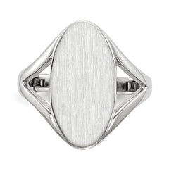 10k White Gold 17.0x9.0mm Closed Back Signet Ring