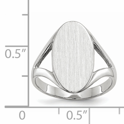 10k White Gold 17.0x9.0mm Closed Back Signet Ring