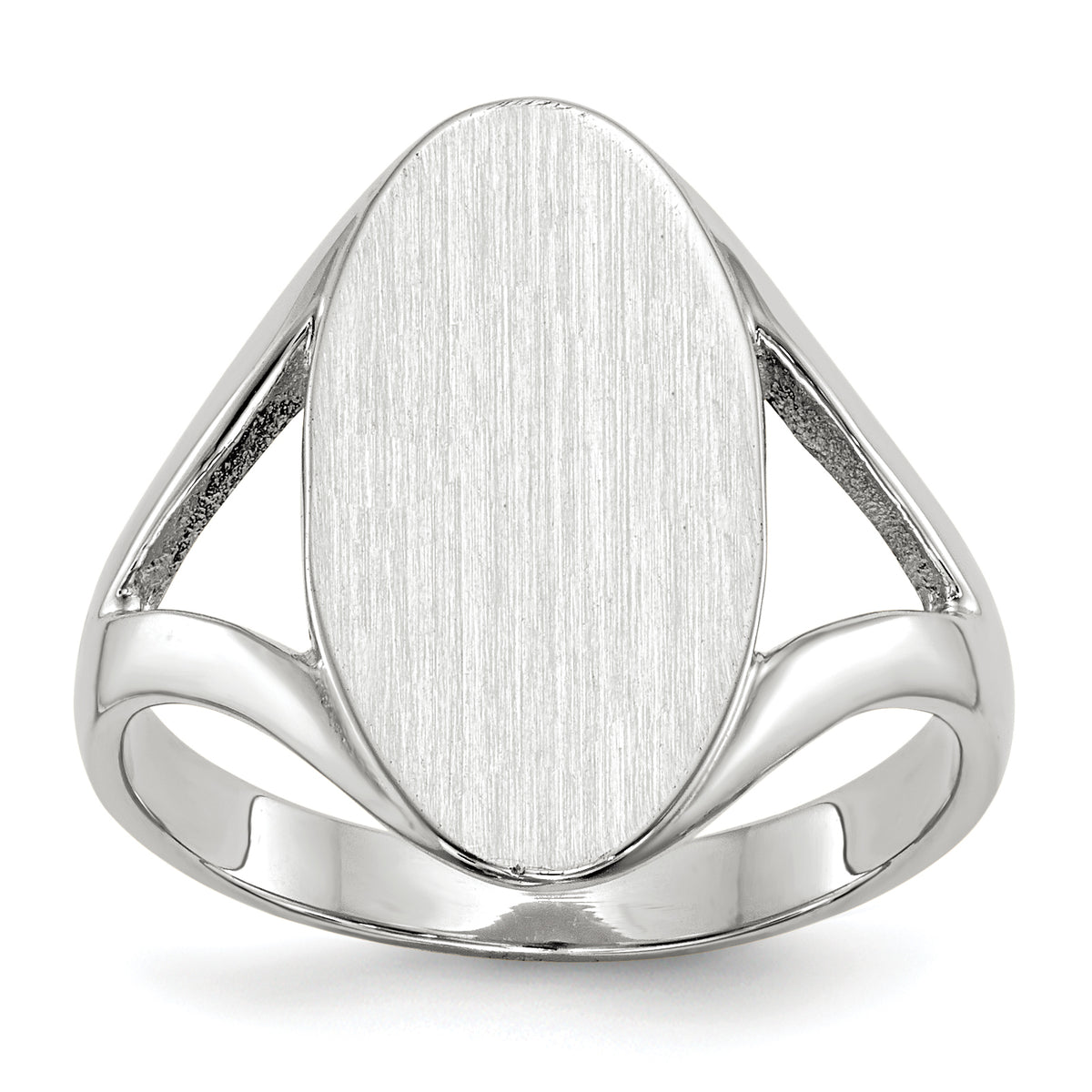 14k White Gold 17.0x9.0mm Closed Back Signet Ring