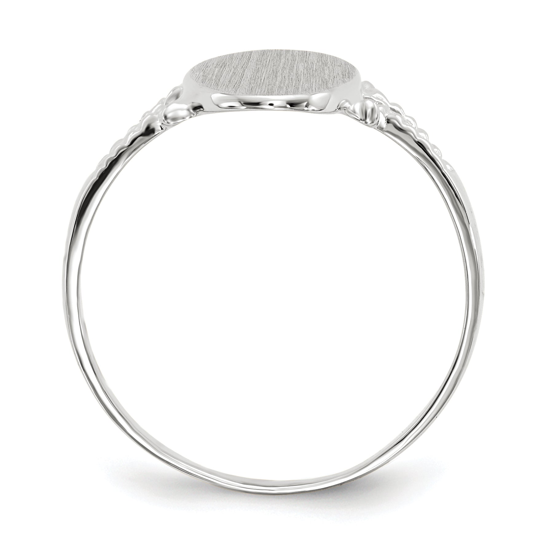 14k White Gold 13.5x8.5mm Closed Back Signet Ring