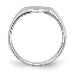 14k White Gold 8.5x8.0mm Closed Back Child's Signet Ring