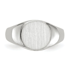 14k White Gold 8.5x8.0mm Closed Back Child's Signet Ring