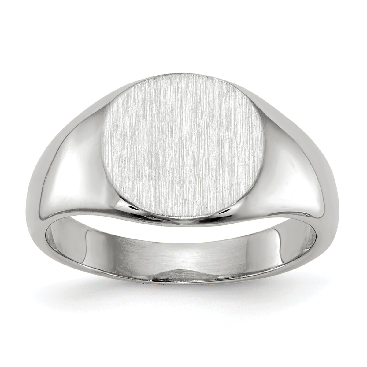 14k White Gold 8.5x8.0mm Closed Back Child's Signet Ring