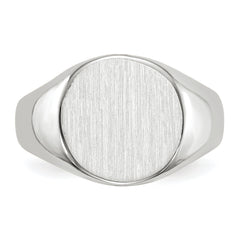 14k White Gold 10.0x11.0mm Closed Back Signet Ring