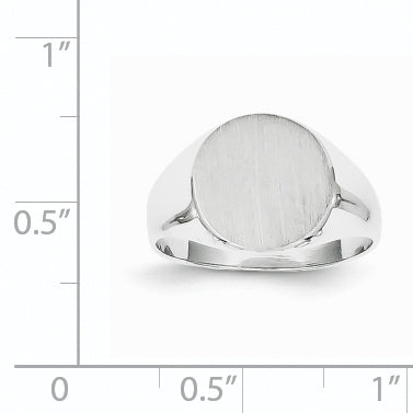 14k White Gold 10.0x11.0mm Closed Back Signet Ring