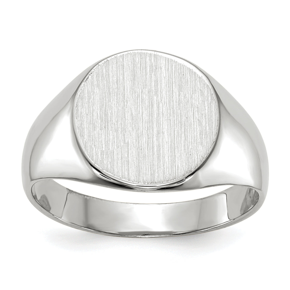 14k White Gold 10.0x11.0mm Closed Back Signet Ring