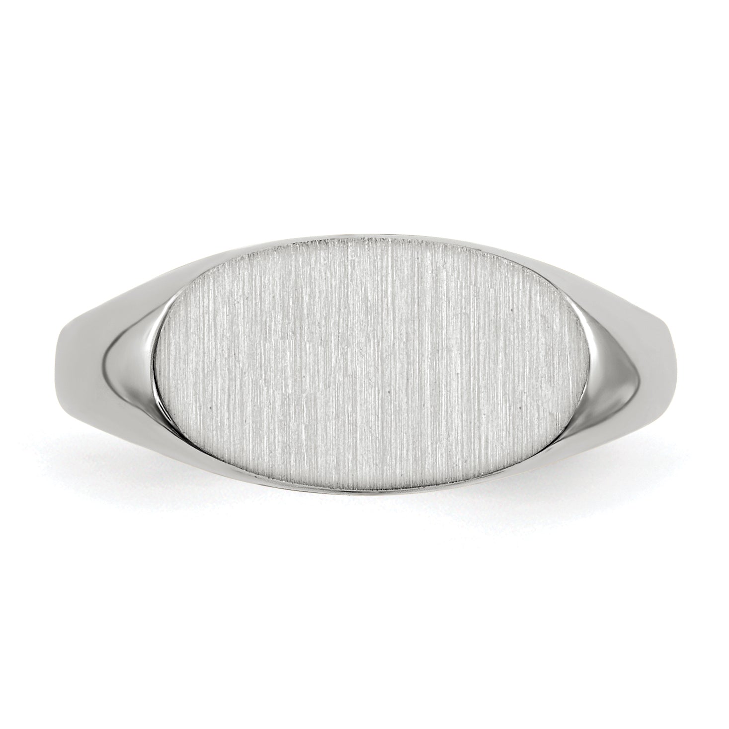 14k White Gold 6.5x12.0mm Closed Back Signet Ring