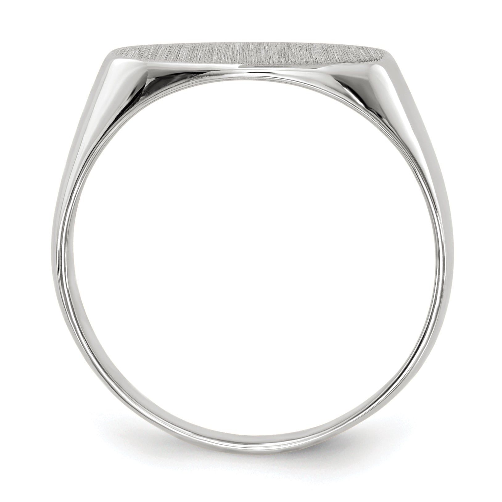 14k White Gold 7.5x13.5mm Closed Back Signet Ring