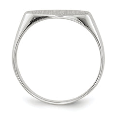 14k White Gold 7.5x13.5mm Closed Back Signet Ring