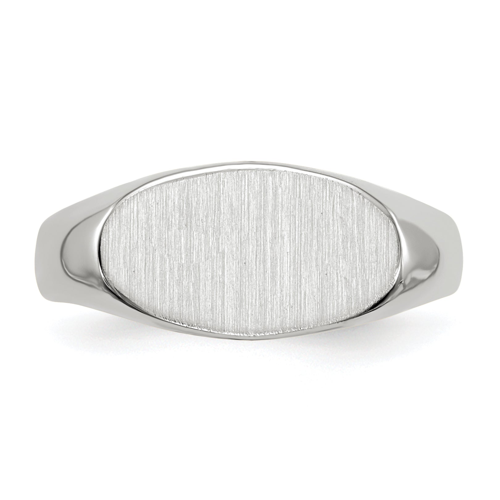 14k White Gold 7.5x13.5mm Closed Back Signet Ring