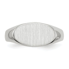 14k White Gold 7.5x13.5mm Closed Back Signet Ring