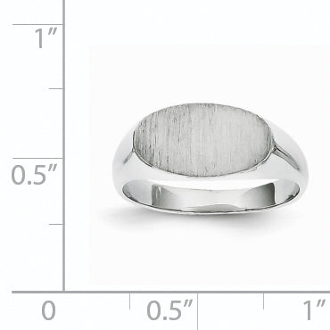 14k White Gold 7.5x13.5mm Closed Back Signet Ring